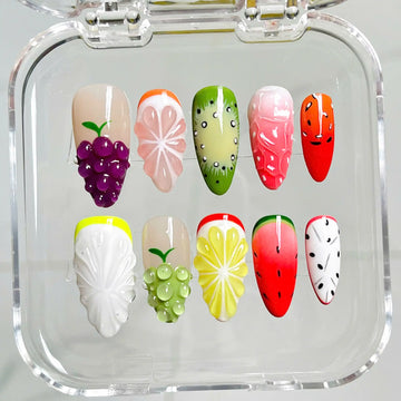 Handmade Fruit Summer Tropical 3D Press on Nails B22