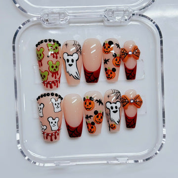 Haunted Mouse | Handmade Spooky Mouse Ear Ghost Halloween Press-On Nails