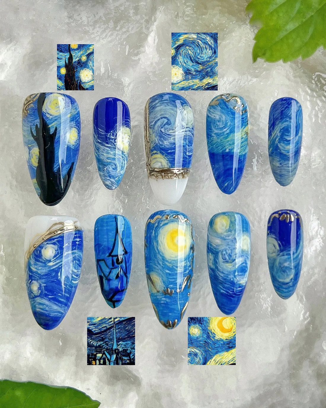 Starry Masterpiece | Handmade Starry Night Van Gogh Fine Art Press-On Nails
