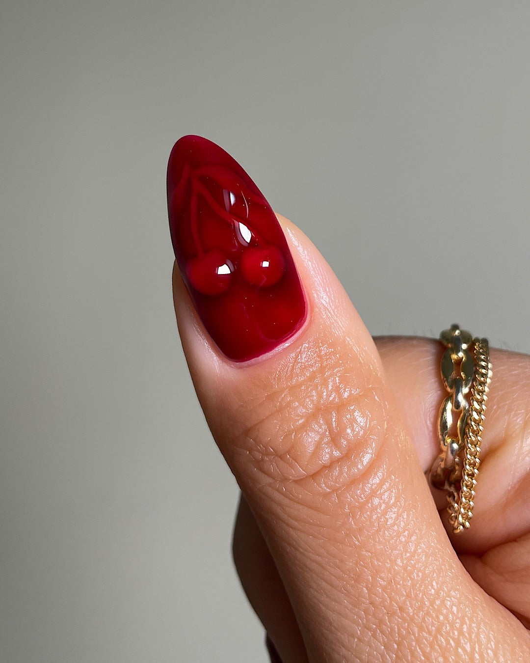 Vampy Swirl | Handmade Deep Red Jelly Liquid Abstract Press-On Nails