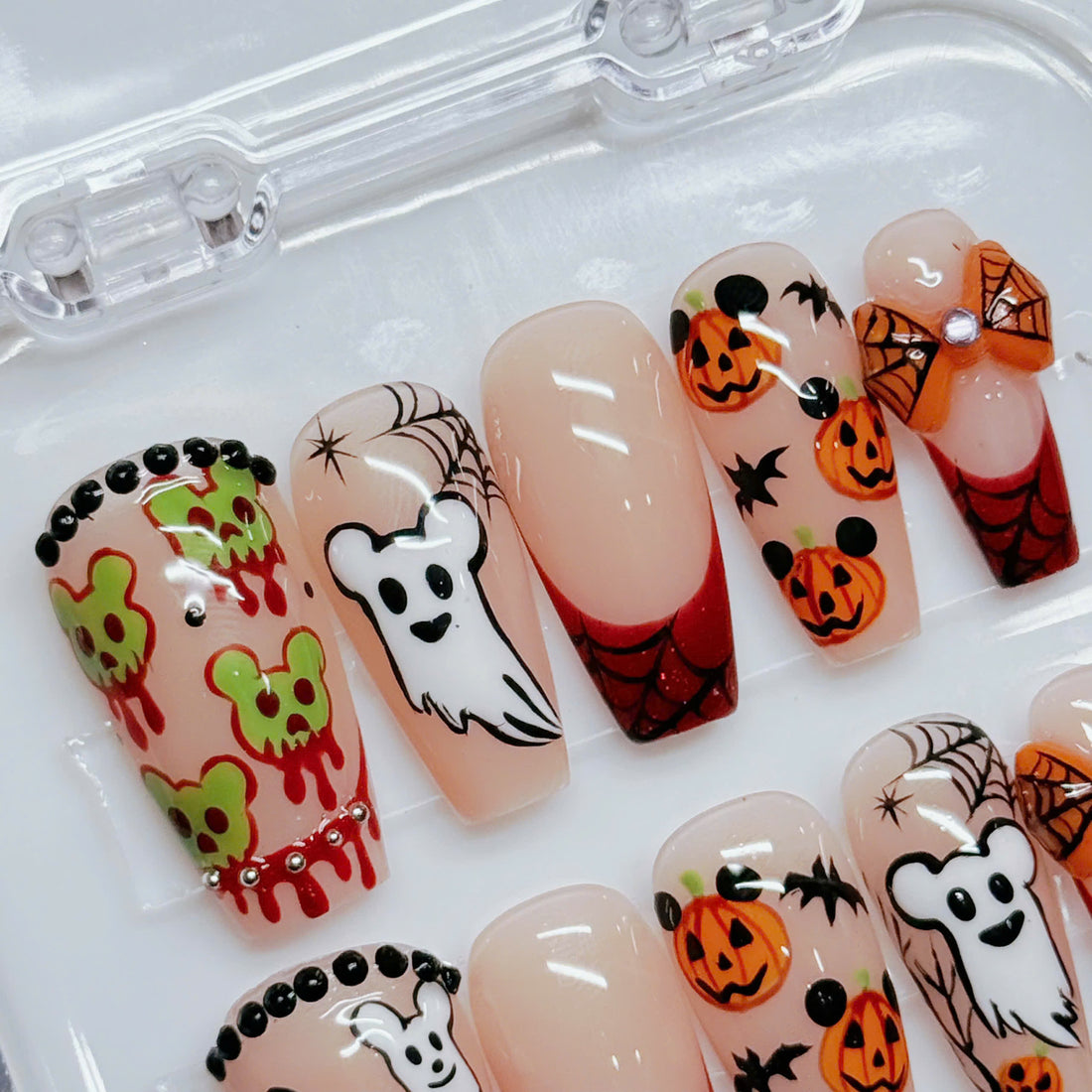 Haunted Mouse | Handmade Spooky Mouse Ear Ghost Halloween Press-On Nails
