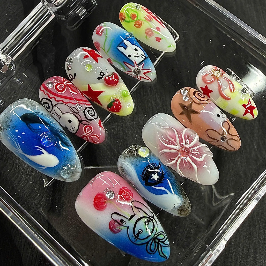 Harajuku Pop | Handmade Kawaii Anime Y2K Cute Gel Press-On Nails