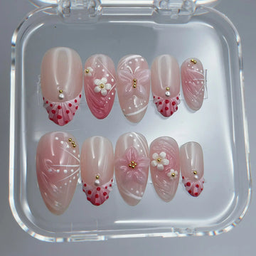 Pink Coquette | Handmade Spring 3D Gel Butterfly Press-On Nails