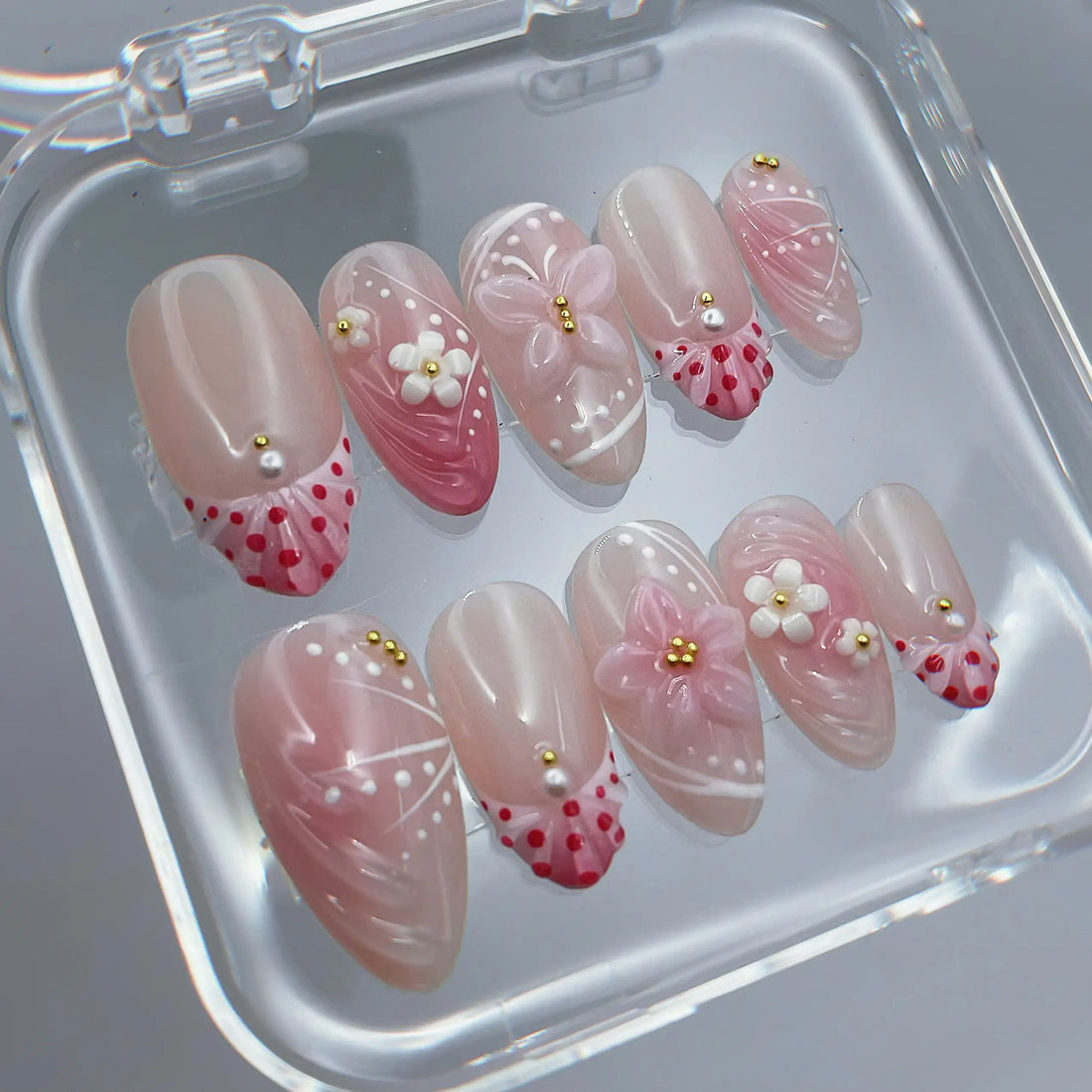 Pink Coquette | Handmade Spring 3D Gel Butterfly Press-On Nails