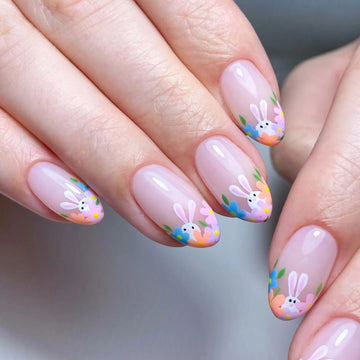 Bunny Bloom | Handmade Cute Easter Spring Floral Fake Press-On Nails