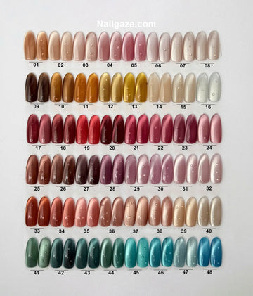 Hand-painted Cat Eye Nails - 48 Colors Classic Solid Glitter Press on Nails - Custom Reusable Fingernails - Fake Glue Gel Nails