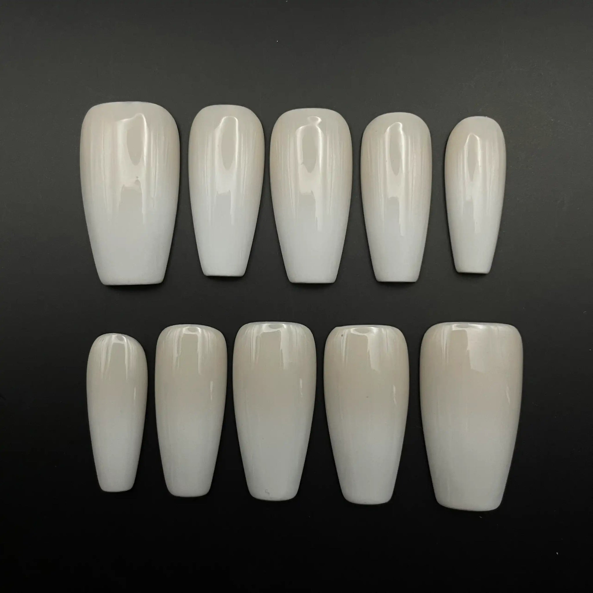 Handmade White Ombre Classic Elegant Minimalist Bridal Press on Nails F46