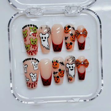 Haunted Mouse | Handmade Spooky Mouse Ear Ghost Halloween Press-On Nails