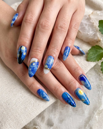 Starry Masterpiece | Handmade Starry Night Van Gogh Fine Art Press-On Nails
